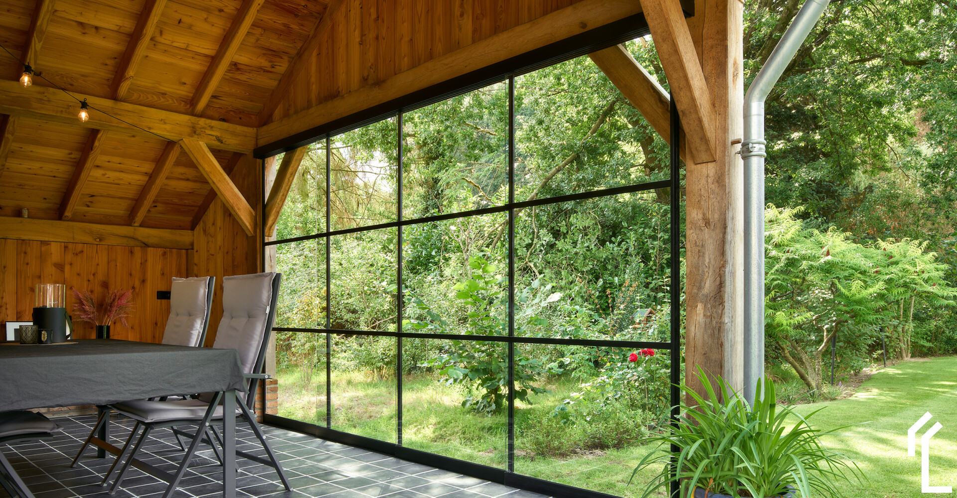 steellook tuindeuren Gartenhaus Glastür